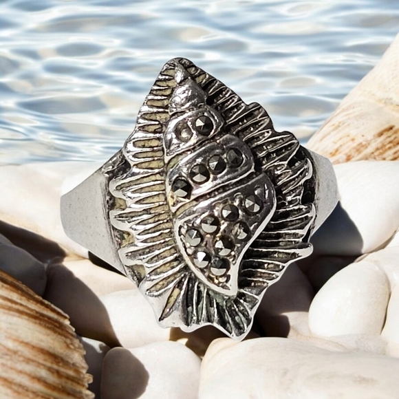 RING sterling silver beach theme size 7 - Picture 1 of 4